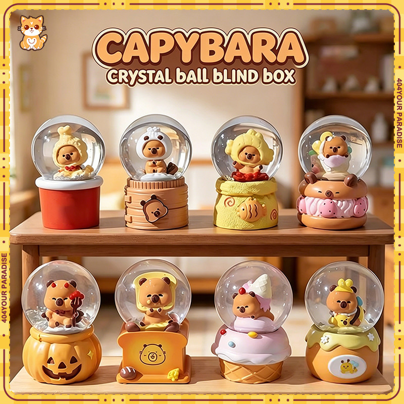Capybara คริสตัลบอลกล่องตาบอดรูปของเล่นสัตว์น่ารัก Kapibara โต๊ะตกแต่งตกแต่งบ้านสะสมของขวัญวันเกิดชุด