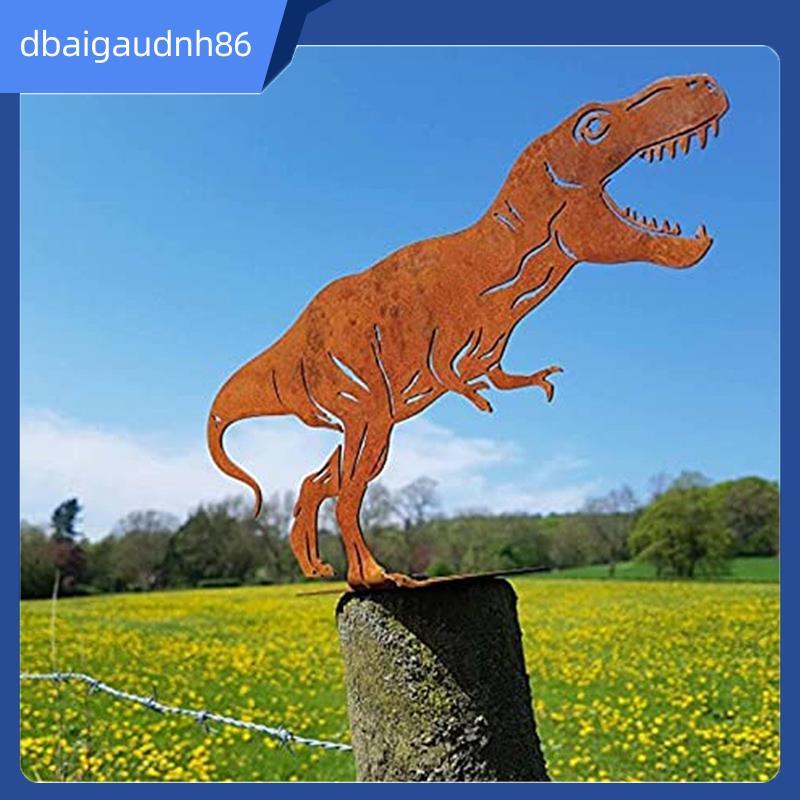 READY STOCK Metal Dinosaur Fence Post Topper,