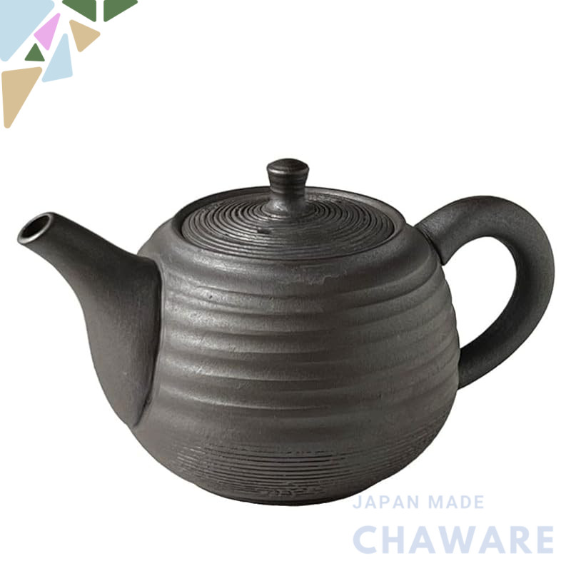 Fuukei.com Tokoname-yaki Teapot 205i with CeraMesh Infuser, Black 310ml 2-3 Cups Made in Japan