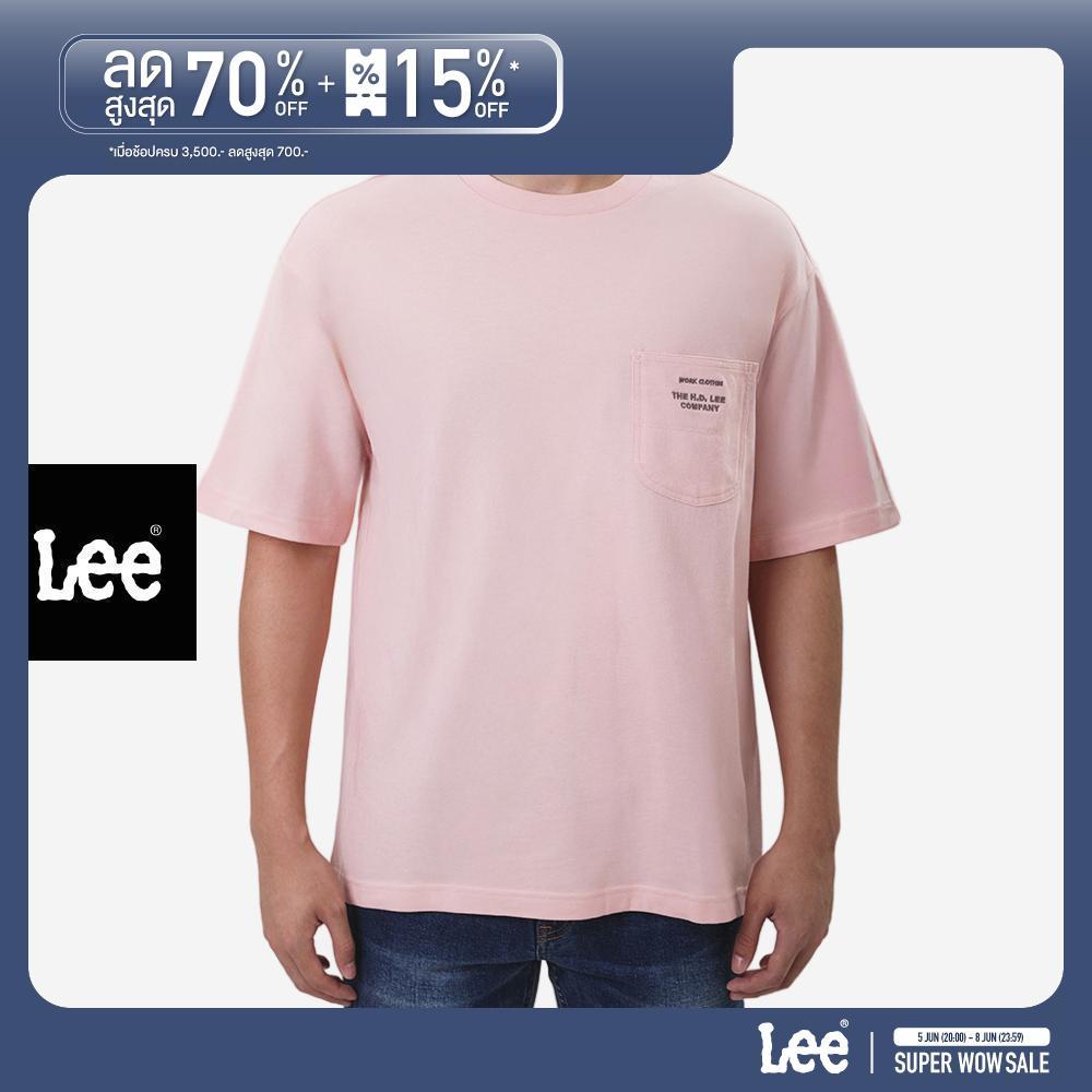 LEE เสื้อยืดแขนสั้นผู้ชาย คอลเลคชั่น Denim Obsession รุ่น LE F325MTSSN19 สีชมพู