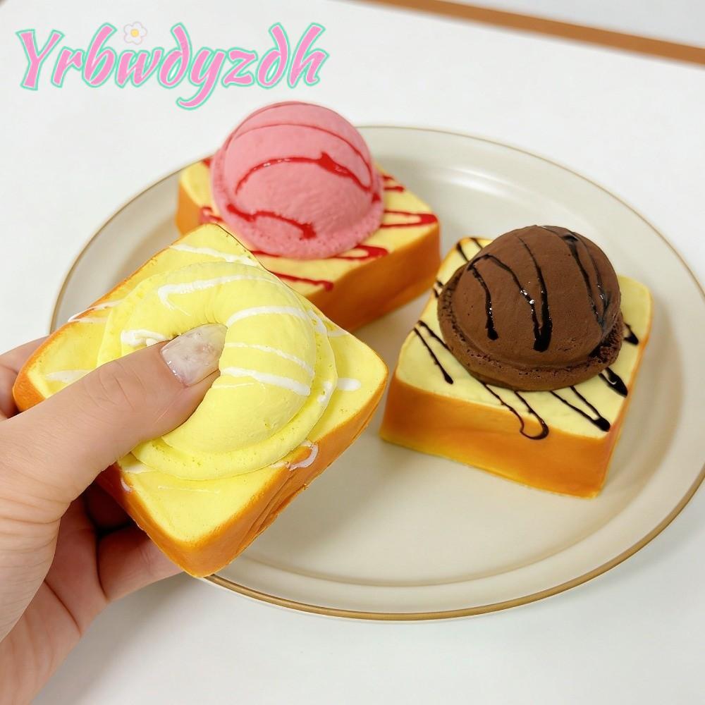 Yrbwdyzdhบีบต่อต้านความเครียด,ของเล่นบีบจําลองนุ่ม,ฟื้นตัวช้าขนมปังแบบพกพาไอศครีมของเล่นบรรเทาความเครียด