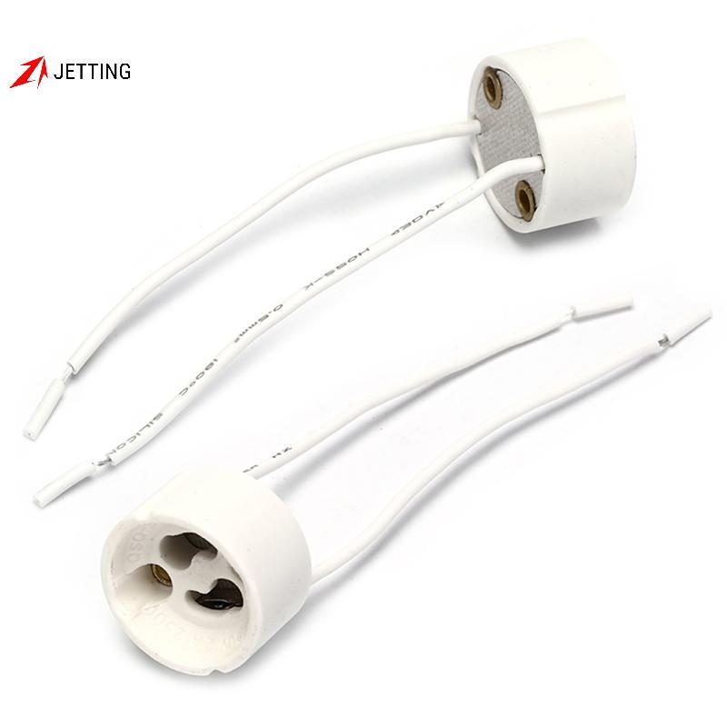 [Jettingbuy] 10 ชิ้น LED strip GU10 soet สําหรับหลอดไฟเซรามิกฮาโลเจนลวดเชื่อมต่อผู้ถือใหม่สต็อก