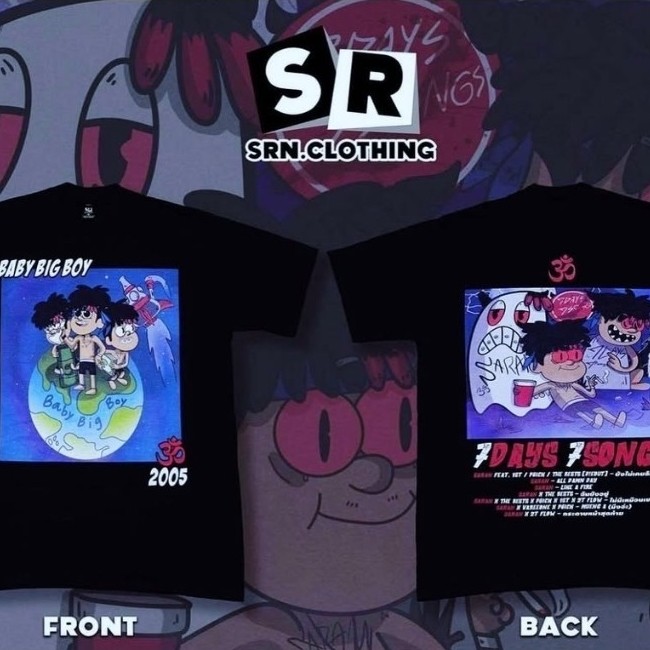 ✨ 🍀 HOT T-shirt Saran BabyBigboy “7DAY 7SONG”(ไม่มีผลิตแล้ว) 1 mill men T-Shirts เรียบง่ายสบาย ๆ Pri