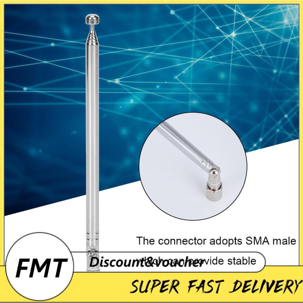 Freemarket 6 ส่วน Telescopic เสาอากาศ FM วิทยุแบบพกพา SMA ชายสำหรับ Audio Vedio โฮมเธียเตอร์ทีวีจูนเนอร์ฯลฯ