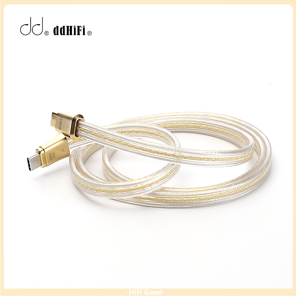 ใหม่ DD ddHiFi TC19CC Gold (จํานวนมาก) สายสัญญาณดิจิตอลเงินแท้สําหรับ HiFi DAC AMP,10 ซม./45 ซม./100