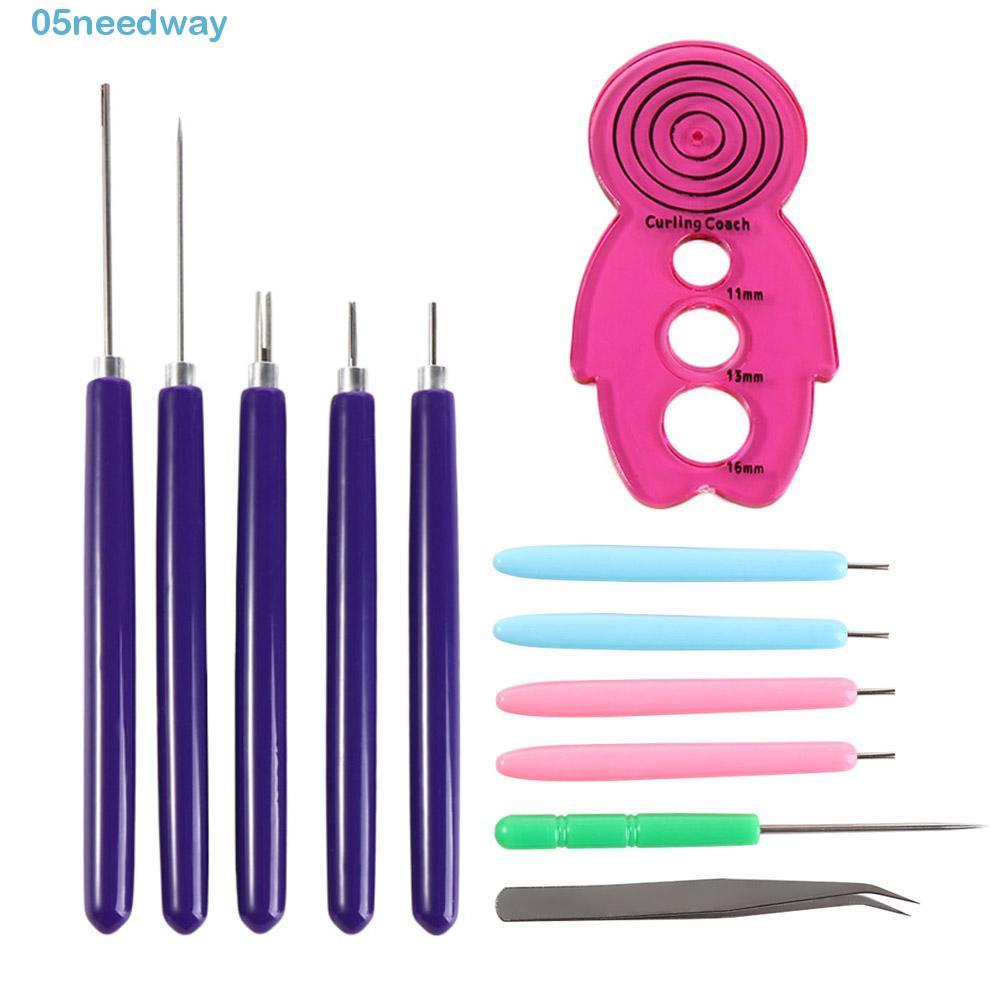 NEEDWAY 12PCS Quilling ชุดเข็ม, Quilling Slotted ปากกากระดาษ Curling กระดาษ Quilling เครื่องมือ, DIY