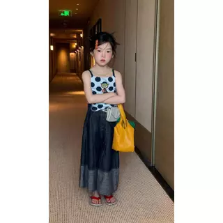 【พร้อมส่ง】「สินค้าลิขสิทธิ์แท้」IRIS KIDS runrun26ss IKS260485 Dotty Girl Set เสื้อผ้าเด็ก เสื้อสายเดี่ยว ชุดแฟชั่นเด็ก