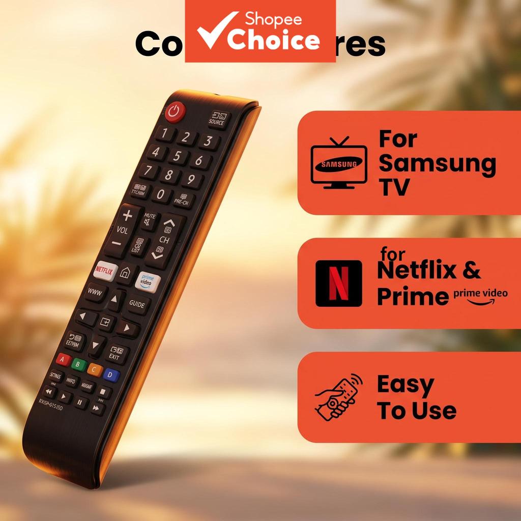 รีโมทคอนโทรลทีวีอัจฉริยะ Samsung รุ่น BN59-01315D พร้อมสต็อก รองรับ Netflix และ Prime Video