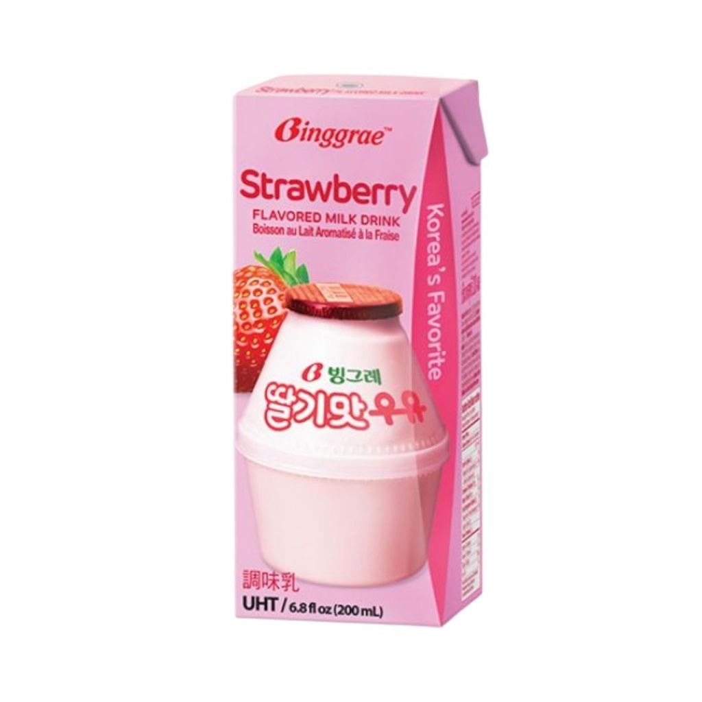บิงกือเร นมสตรอว์เบอร์รี Binggrae Strawberry Milk 200ml.
