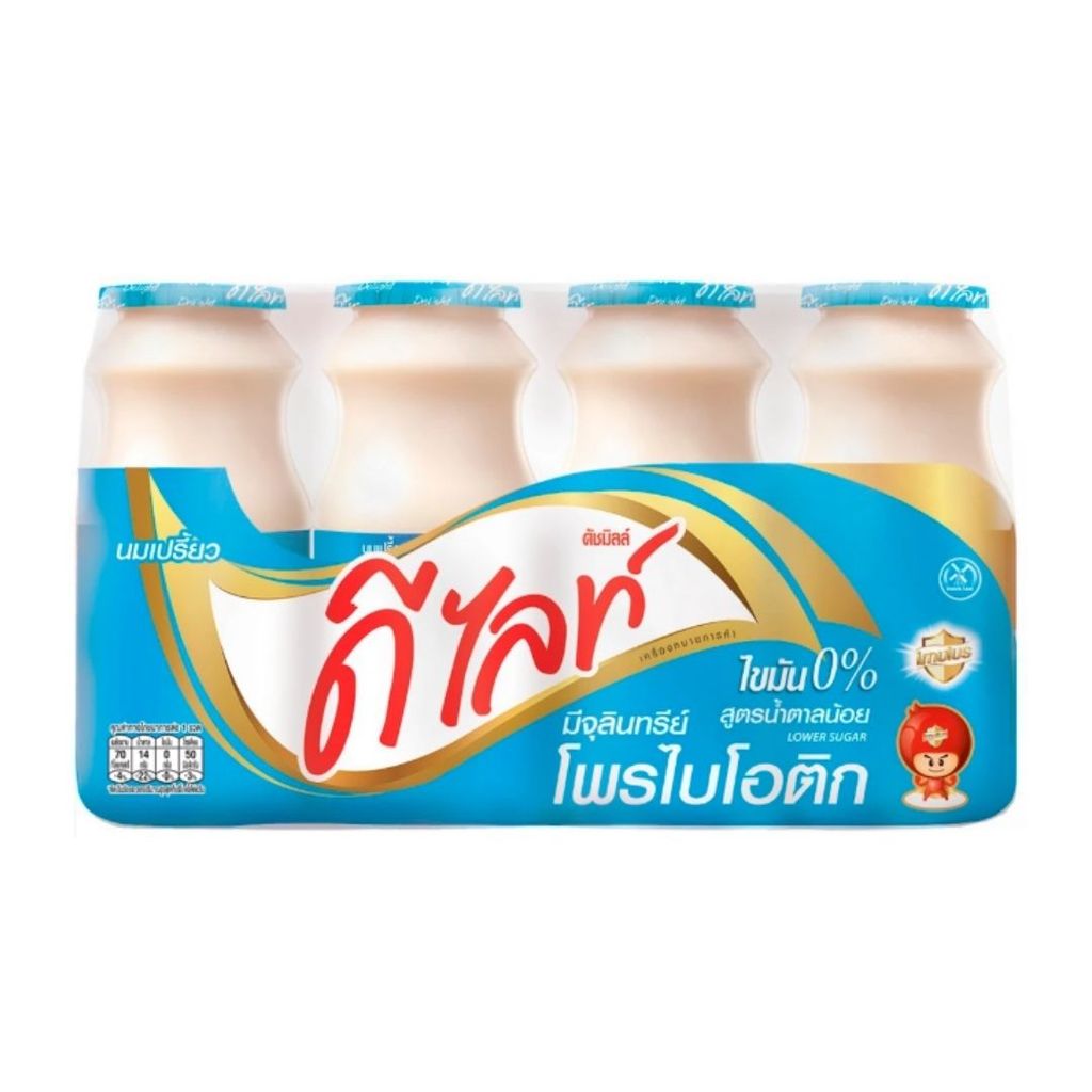 ดีไลท์ นมเปรี้ยวน้ำตาลน้อย Delight Low Suger Fermented Milk 150ml. Pack4 ราคาถูก Shopee Lazada