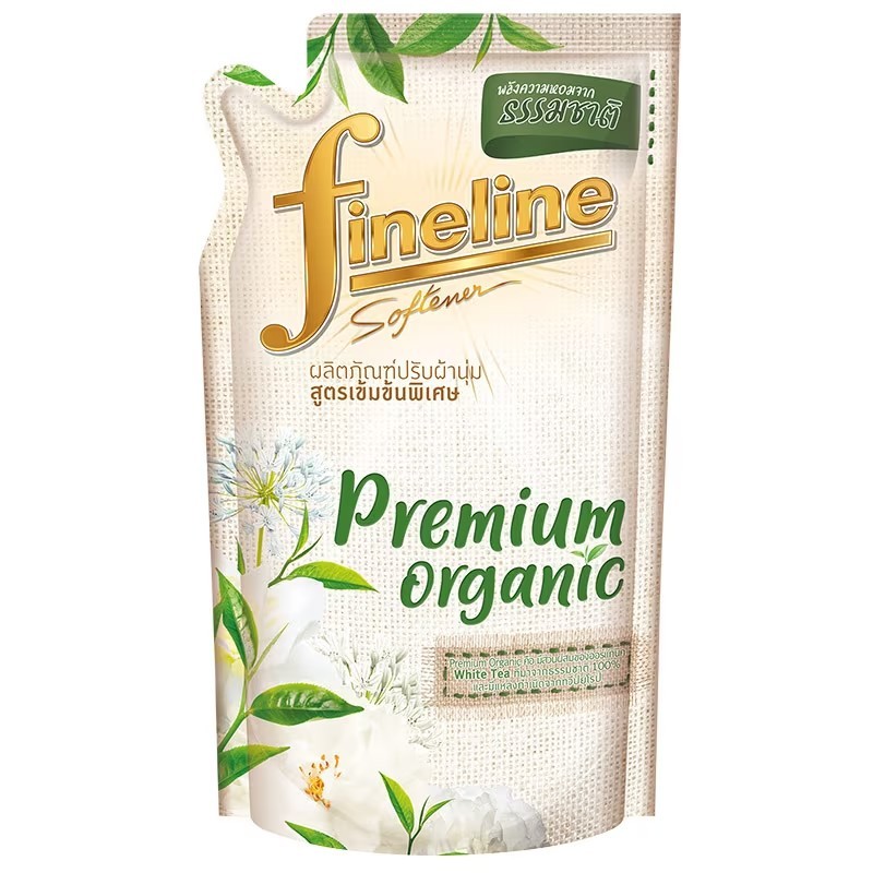 ไฟน์ไลน์ น้ำยาปรับผ้านุ่มพรีเมี่ยมออร์แกนิคไวท์ที Fineline White Tea Softener 440ml.
