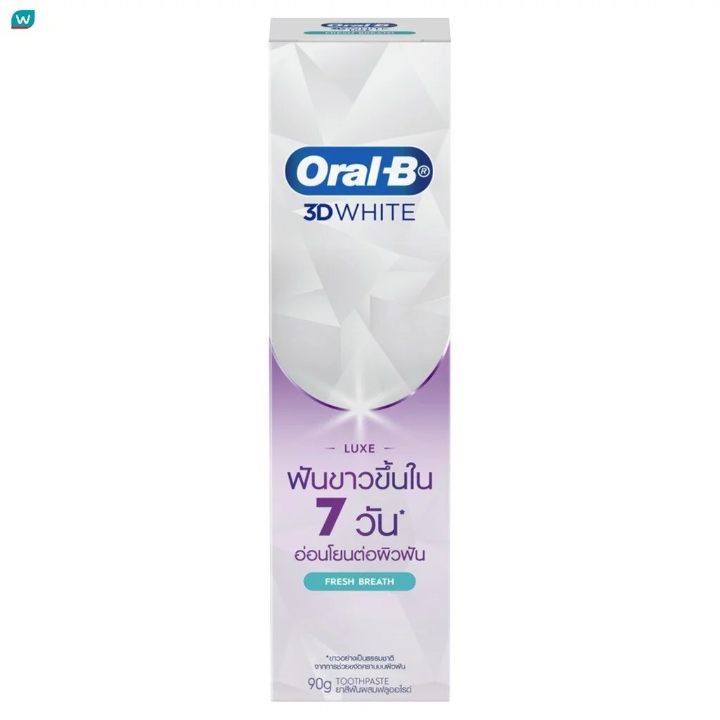 Oral-B ออรัล-บี ยาสีฟัน ทรีดีไวท์ ลุกซ์ เฟรชเบรธ 90 กรัม