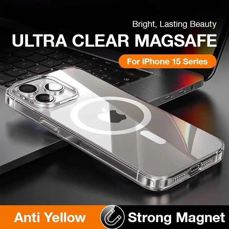 เคส iPhone 11-17 Pro Max ใสบริสุทธิ์ ขอบนุ่ม TPU+หลังPC กันกระแทก 4 มุม ไม่เหลือง รองรับ MagSafe พร้อมส่ง
