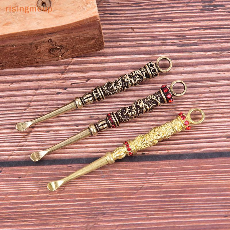[risingmeup] Ear Cleaner Brass Naked women Remover Earpi ช้อนจิ๋ว พวงกุญแจ Vintage Brass ใหม่
