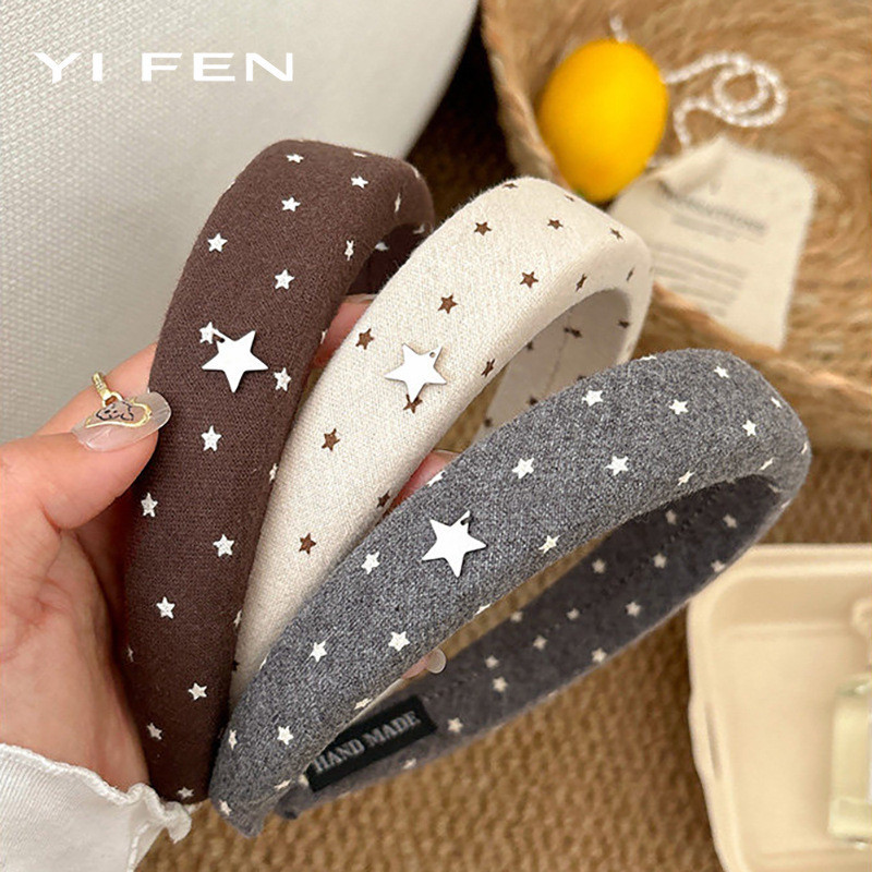 YIFEN Preppy สไตล์ Star ฟองน้ําหนาแถบคาดศีรษะหญิง รูปที่ 2