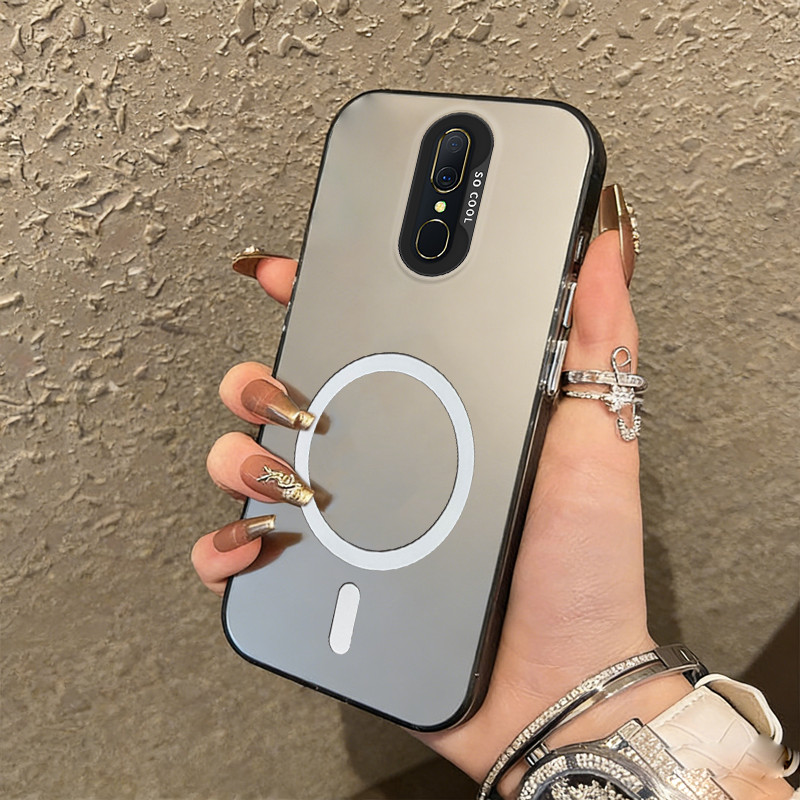 เคสสําหรับ OPPO F11 Pro F11 เคสโทรศัพท์เคสแข็งกันกระแทกการออกแบบใหม่ความงาม Frosted แม่เหล็กสําหรับสาวน่ารักสีดํา CYBS1