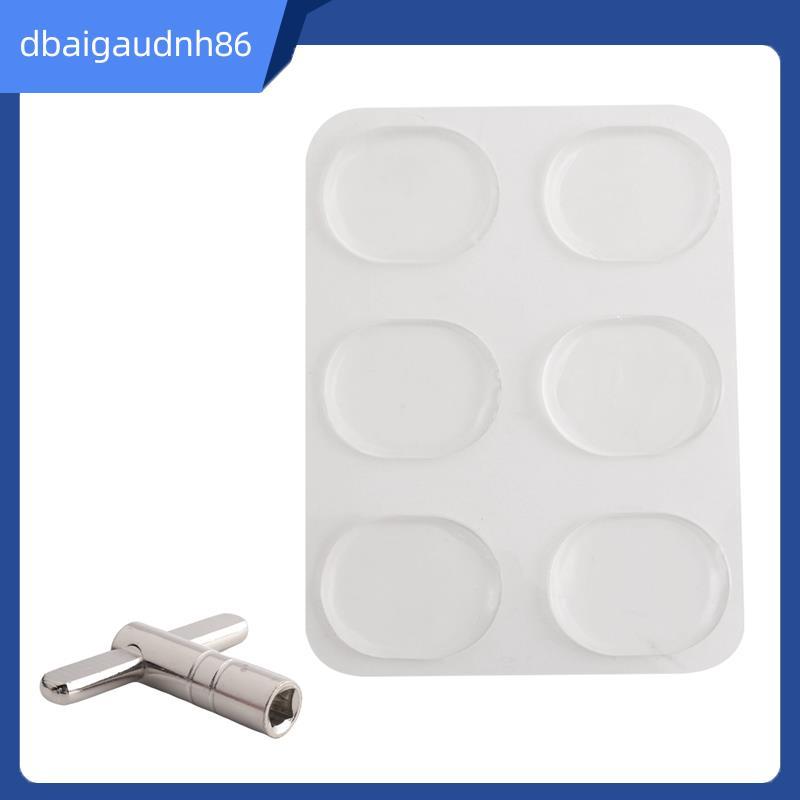 Drum Damper gel 6 แพ็ค พร้อม One Drum Tuning Key pack 1