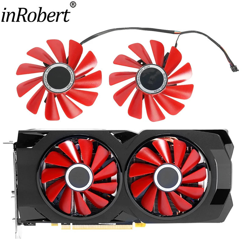 I2 ชิ้น/ล็อตสําหรับ HIS/SAPPHIRE/XFX RX 570 RS RX470 RX480 กราฟิกการ์ด Cooler พัดลมเปลี่ยน 85 มม.FY0
