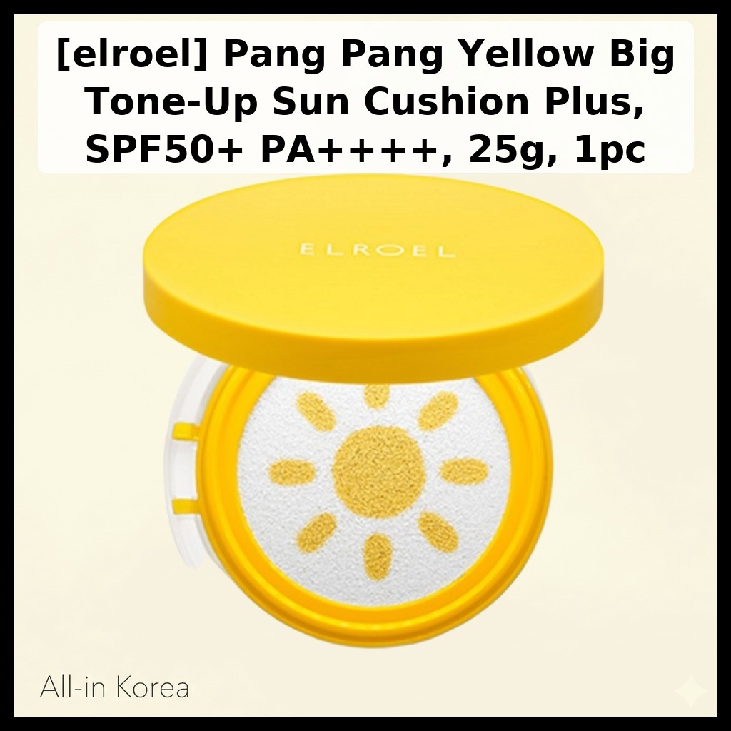[elroel] ปาง Yellow Big Tone-Up Sun Cushion Plus, SPF50+ PA++++, 25g, 1pc / Korean Sun Cushion by Al