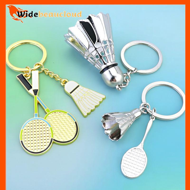 Widebeaucloud Creative โลหะแบดมินตัน Raet จี้พวงกุญแจ Mini Shuttleco กีฬาพวงกุญแจของขวัญ Bapa กระเป๋า Key Holder อุปกรณ์เสริม Nice