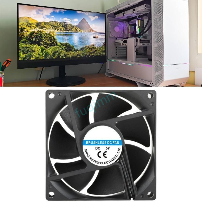 FQMM 8025 ความเร็วพัดลมระบายความร้อน ABS ที่อยู่อาศัยประหยัดพลังงาน Optimal Airflow สําหรับ 3D เครื่องพิมพ์อุปกรณ์สื่อสาร Home Theate