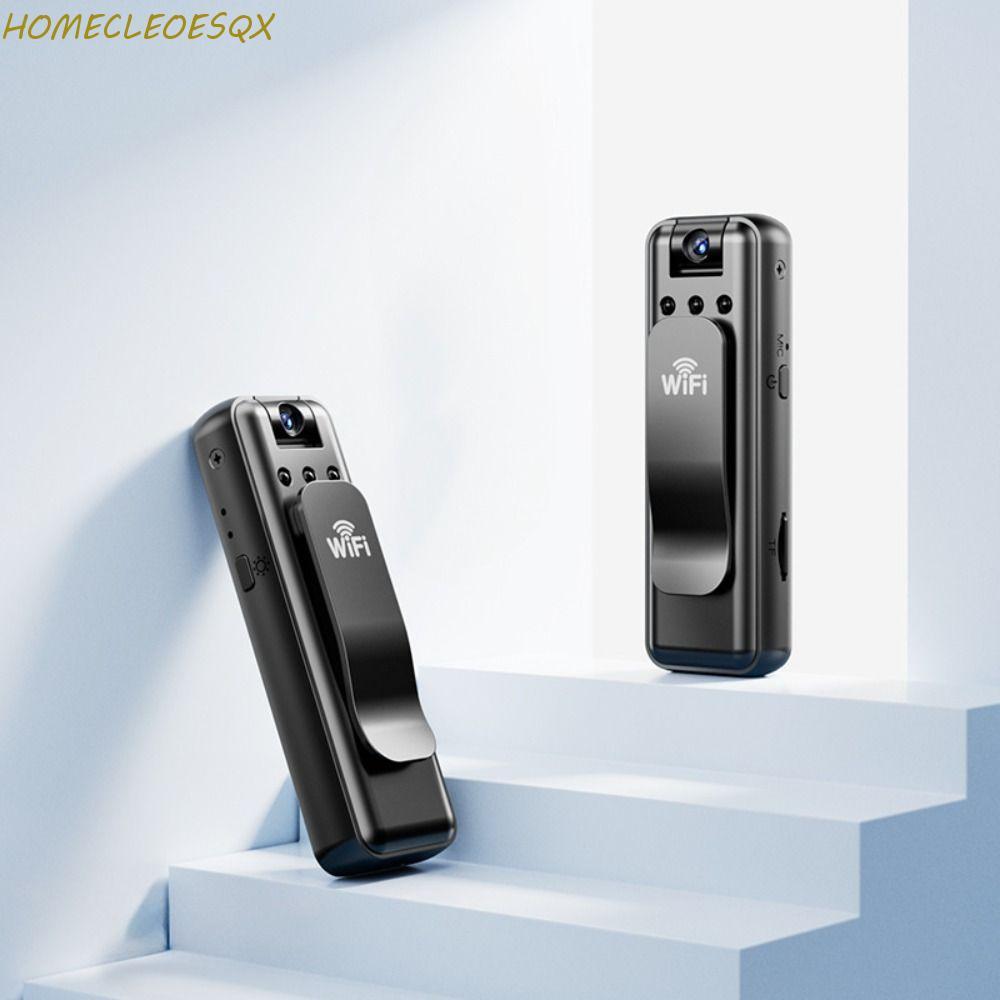 HOMECLEEOESQX เครื่องบันทึกวิดีโอดิจิตอลขนาดเล็ก 180 หมุนพร้อมวิดีโอ DV HD Mini Camera, Chest Fix Night Vision All in One|กล้องเคลื่อนไหวแบบพกพาตรวจสอบระยะไกล