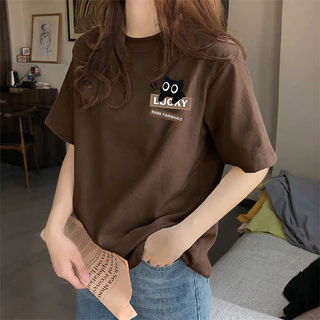 🌷Su.Tee🌷เสื้อผ้าผู้หญิง สื้อยืด oversize เสื้อแฟชั่น เกาหลี สตรีท ใส่สบาย โคตรนุ่ม ผ้าคอตตอน100% ลาย "LUOKY"