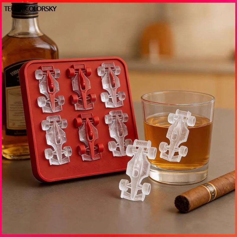 Technicolorsky 6-Cavity 3D Racing Car Ice Mold ซิลิโคน Creative DIY Gadget สําหรับที่ไม่ซ้ํากันก้อนน