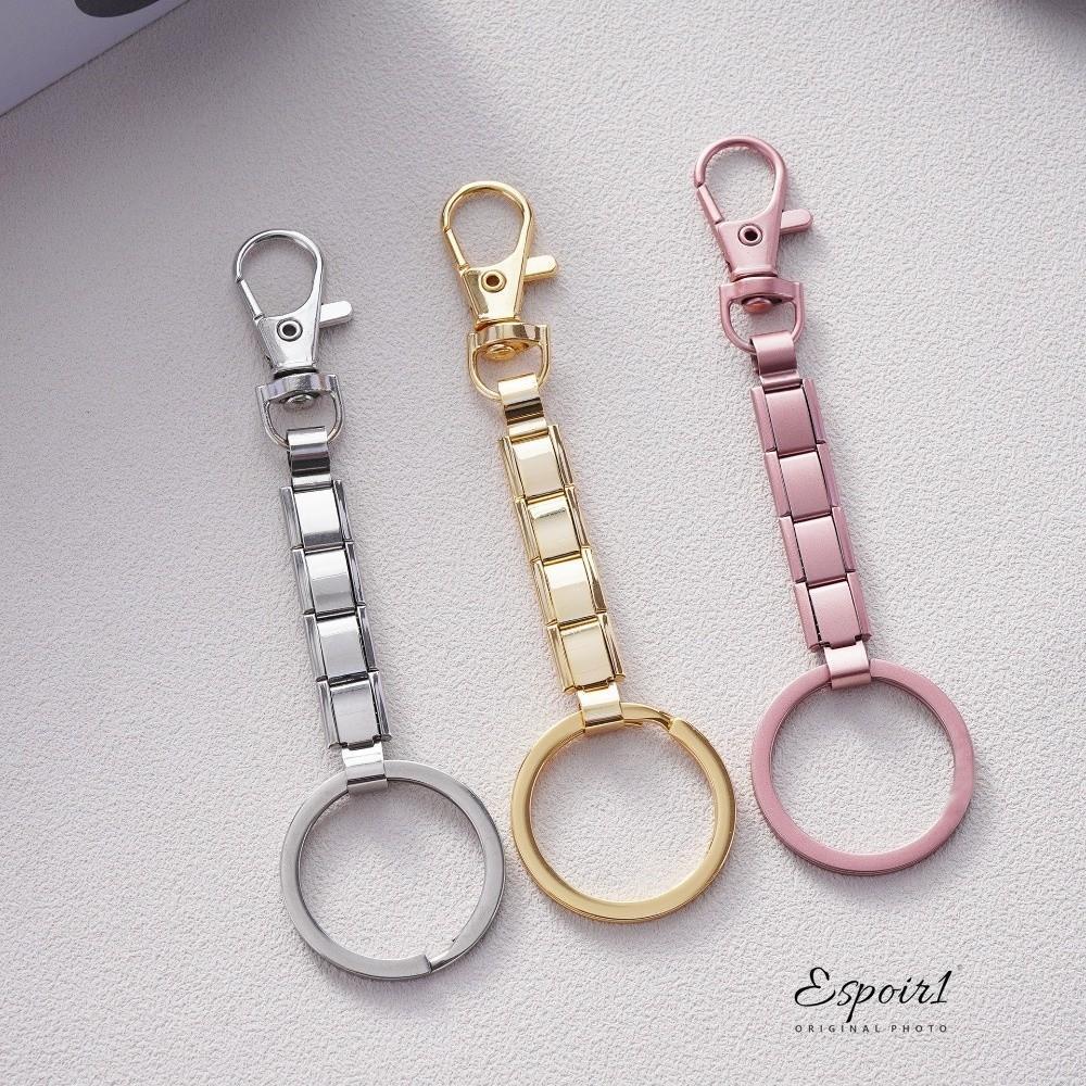 ESPOIR1 อิตาเลี่ยน Charm พวงกุญแจ,สีเงินที่ถอดออกได้แหวนกุญแจ, DIY สแตนเลสกระเป๋า Charms ของขวัญ
