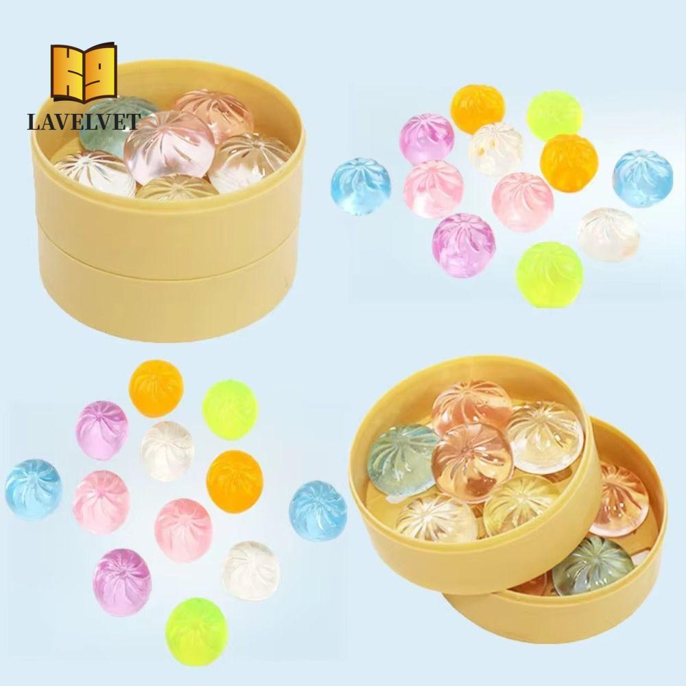 LAVELVET มินิเกี๊ยว Squishy, Squeezable น่ารักหยิก Steamer Bun ของเล่น, นักเรียน Steamer คริสตัล Fidget Sensory ของเล่น Party Favors