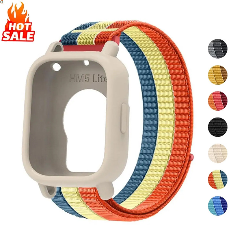สายรัดไนลอน + เคสซิลิโคนสําหรับ Redmi Watch 5 Active/5 Lite กรณี Hollow Protector ฝาครอบสําหรับ Redmi นาฬิกา 5Lite 5Active