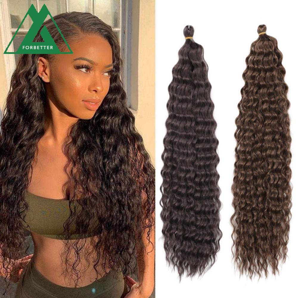 FORBETTER สังเคราะห์โครเชต์ผม DIY ทุกวัน 24INCH บราซิล Braids Afro Curls ผม Extensions ความร้อนทนไฟเบอร์แอฟริกันผู้หญิงนุ่ม Kinky Curly ผม