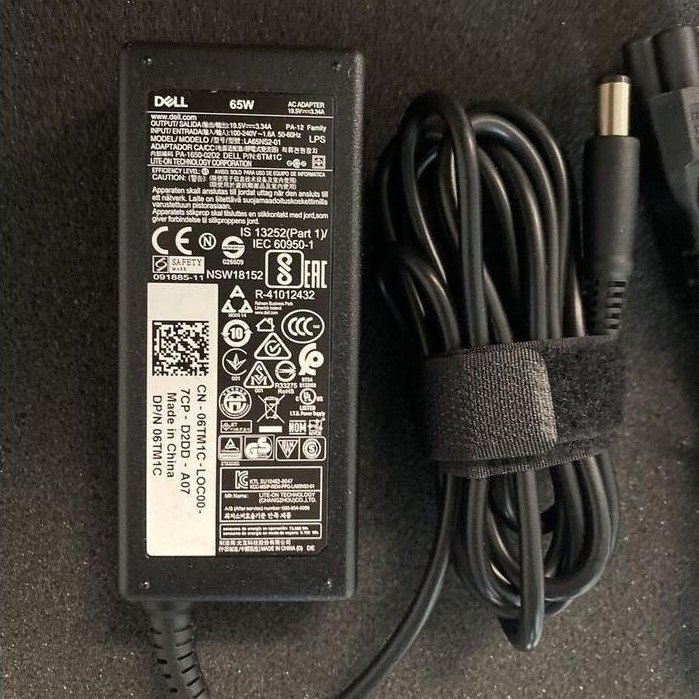 อะแดปเตอร์ Dell 65w 19.5v 3.34a 7.4*5.0 มม.0XK850 06TM1C 0928G4 0TJ76K 0N6M8J ใช้งานร่วมกับ Dell Lat