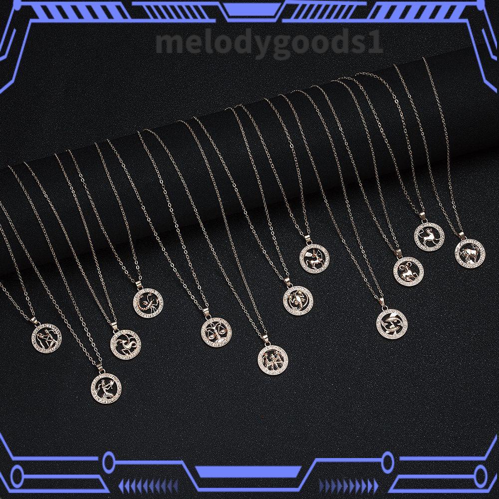 MELODYGOODS จี้สร้อยคอผู้หญิงดูดวง Guardian Star Taurus Libra Hollow Out สัตว์ Zodiac Sign