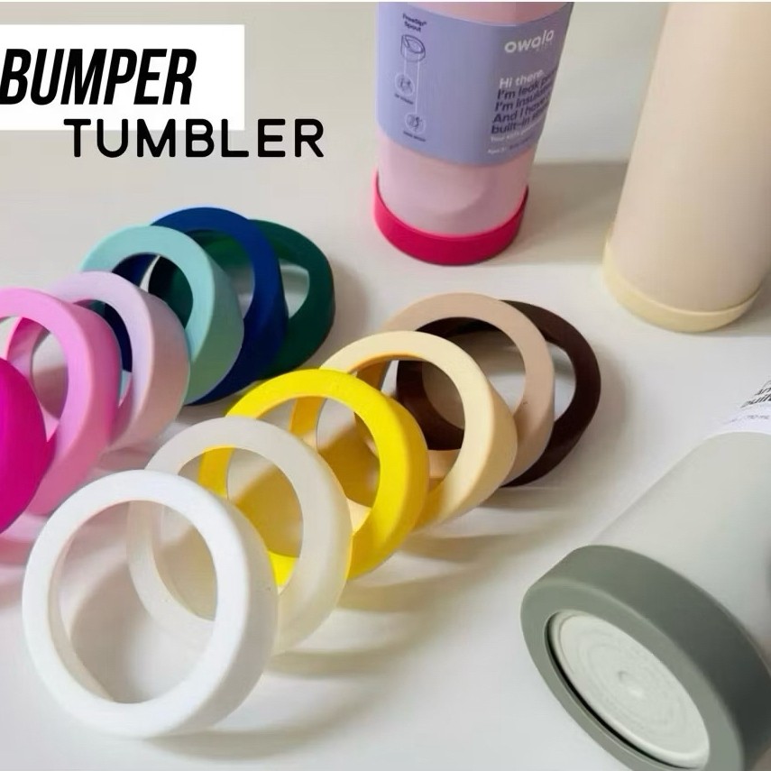 ตัวป้องกันด้านล่างขวดฐานกันชนธรรมดาซิลิโคน 7 7.5 8.5 ซม. Tumbler 0wala Stanl3y Montig0 Anti Slip Ant