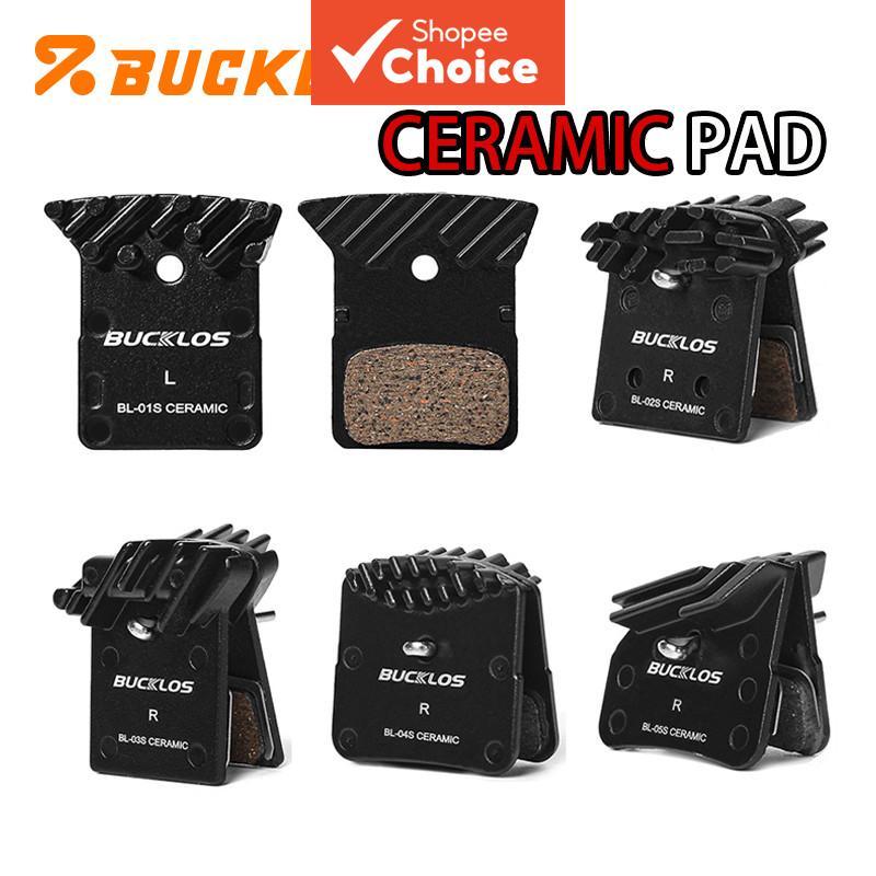 BUCKLOS ผ้าเบรกจักรยานเซรามิก, แผ่นเบรกดิสก์ทนทาน สําหรับ Shimano SLX XTR XT M8100/M7100/M81200/M7120