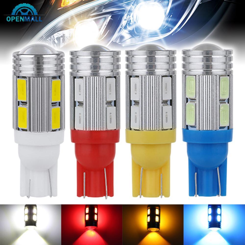 หลอดไฟ LED OPENMALL T10 W5W 10SMD 5630 สําหรับรถยนต์ ไฟถอย ไฟสัญญาณ ไฟอ่านหนังสือ DC 12V แบบ Wedge ใ