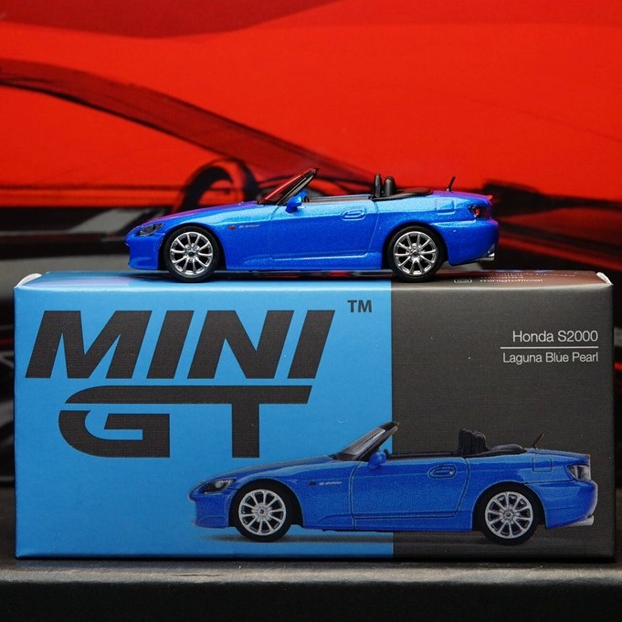 [เด็กกําพร้า] สต็อกพร้อมใหม่เอี่ยม!MINI GT 1: 64 S2000 Type S CR Rio Blue Alloy Car Model!ราคา ¥79!F
