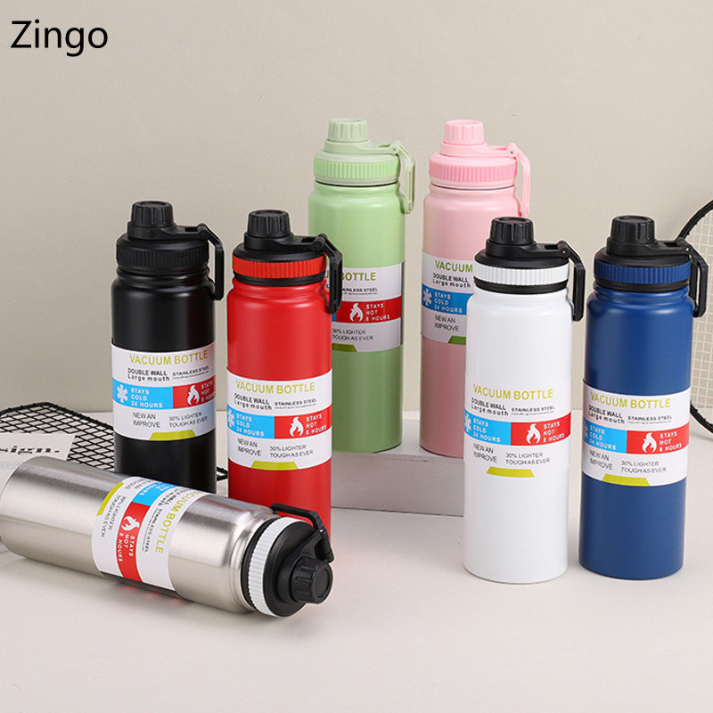 1000ML/800ML/600ML กีฬาขวดน้ํา Tumbler สแตนเลส Leakproof PortableThermos ฉนวนกระติกน้ําสูญญากาศเดินทางกลางแจ้งดื่ม Tumbler สําหรับ Gym โรงเรียน Camping