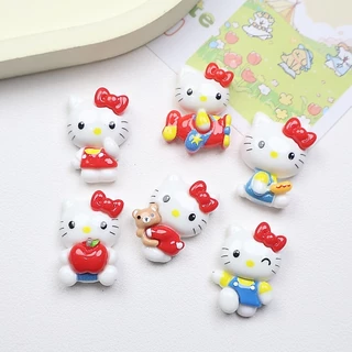 10 ชิ้นแมวกับ Apple Hug Bear Fly A Plane เสน่ห์เรซินน่ารักสําหรับ DIY (6-236)