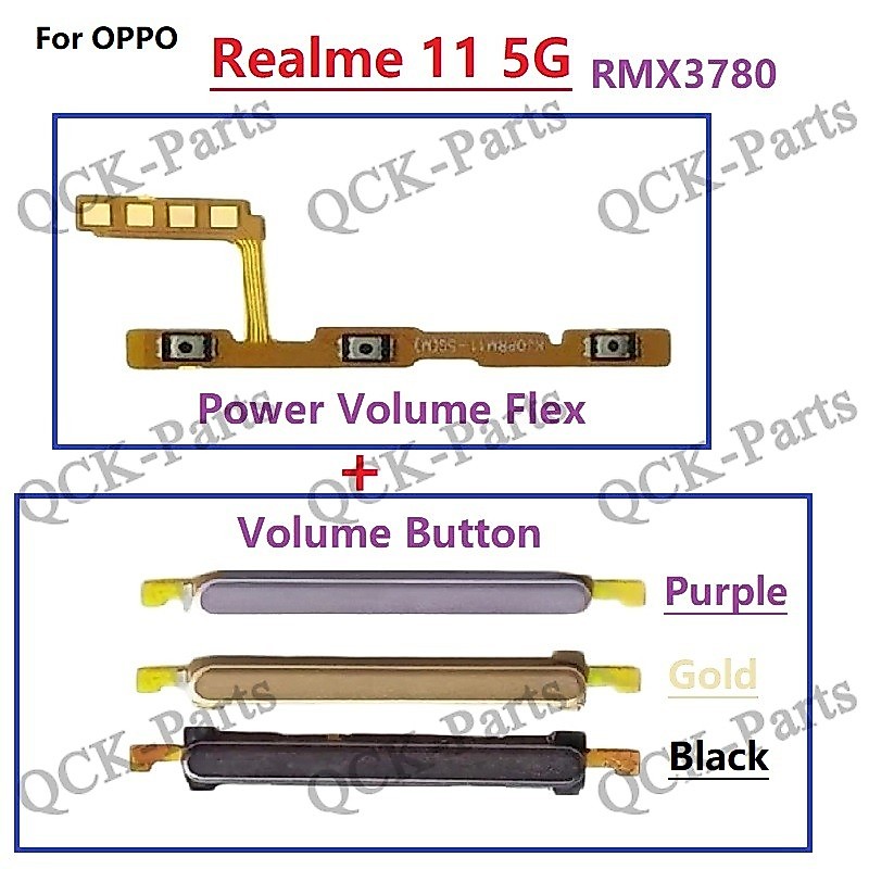 สําหรับ OPPO Realme 11 5G RMX3780 ปริมาณด้านข้างปุ่ม Flex Cable Keys Replacement Part