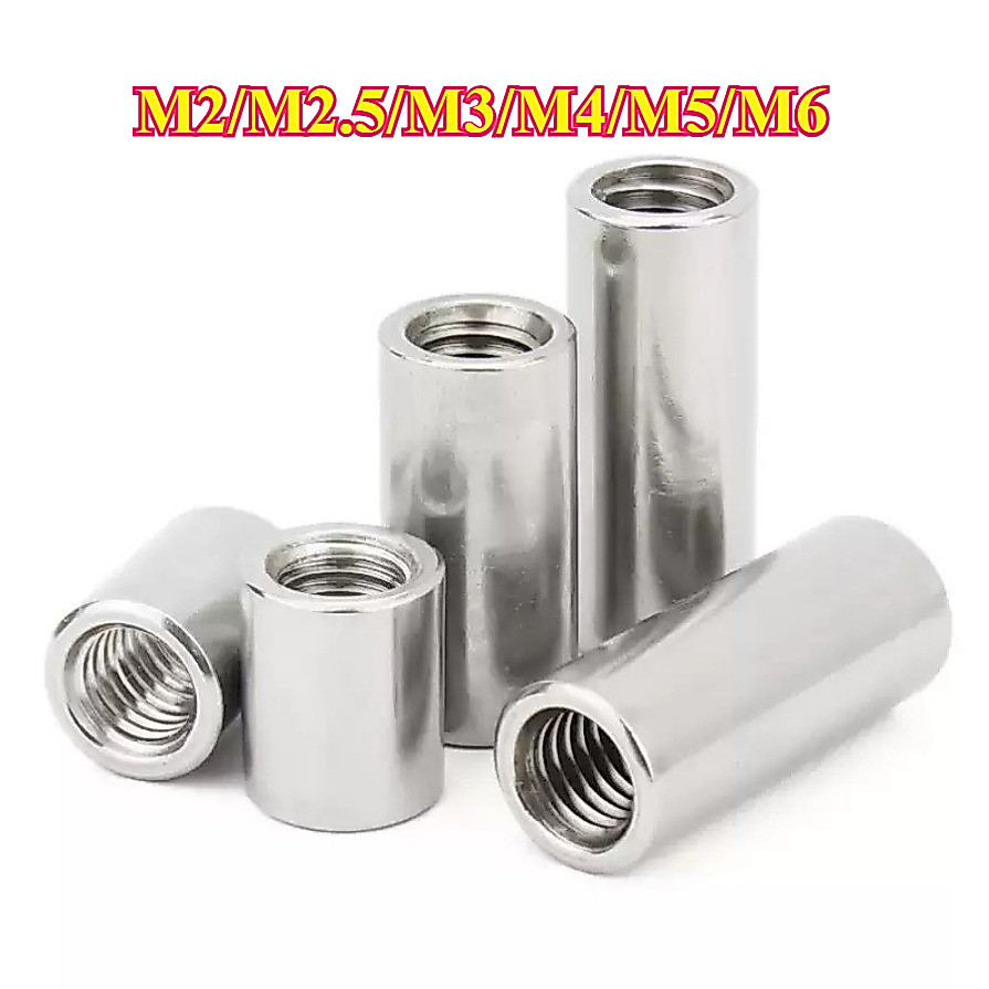 น็อตกระบอกสแตนเลส 304, น็อตข้อต่อกลม M2/M2.5/M3/M4/M5/M6, น็อตเชื่อมต่อสกรู Mg-Mi