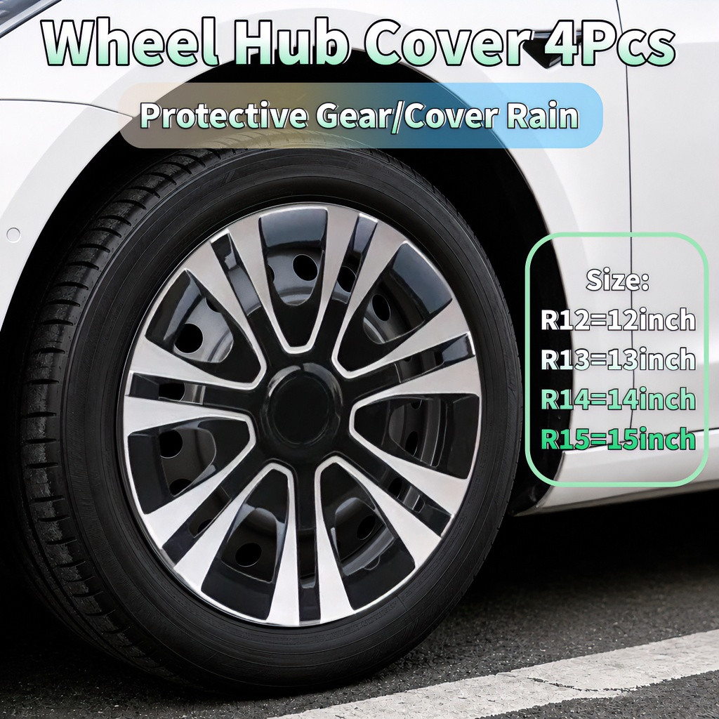 ฝาครอบดุม 4 ชิ้นชุด Universal ล้อ Hub Cover R12/R13/R14/R15/ ล้อ Hubcap ดัดแปลงชิ้นส่วนล้อรถฝาครอบล้อฝาครอบขอบ BYCS