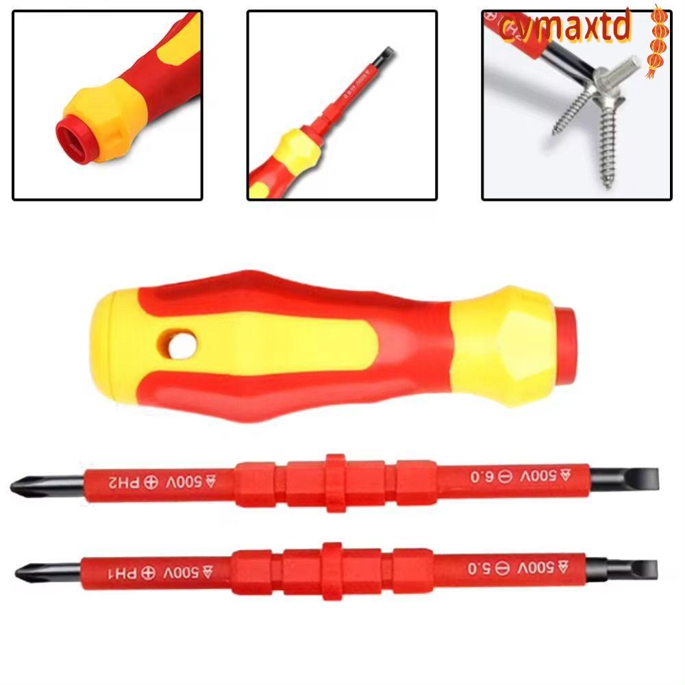 ICVMAX 3 ชิ้น/เซ็ต Slotted Cross ไขควงบิต, Repaire Nutdrivers มือเครื่องมืออเนกประสงค์ไขควง,ทนทาน PH1 PH2 ฉนวน Magnetlc 3-In-1 มือสกรูไดร์เวอร์