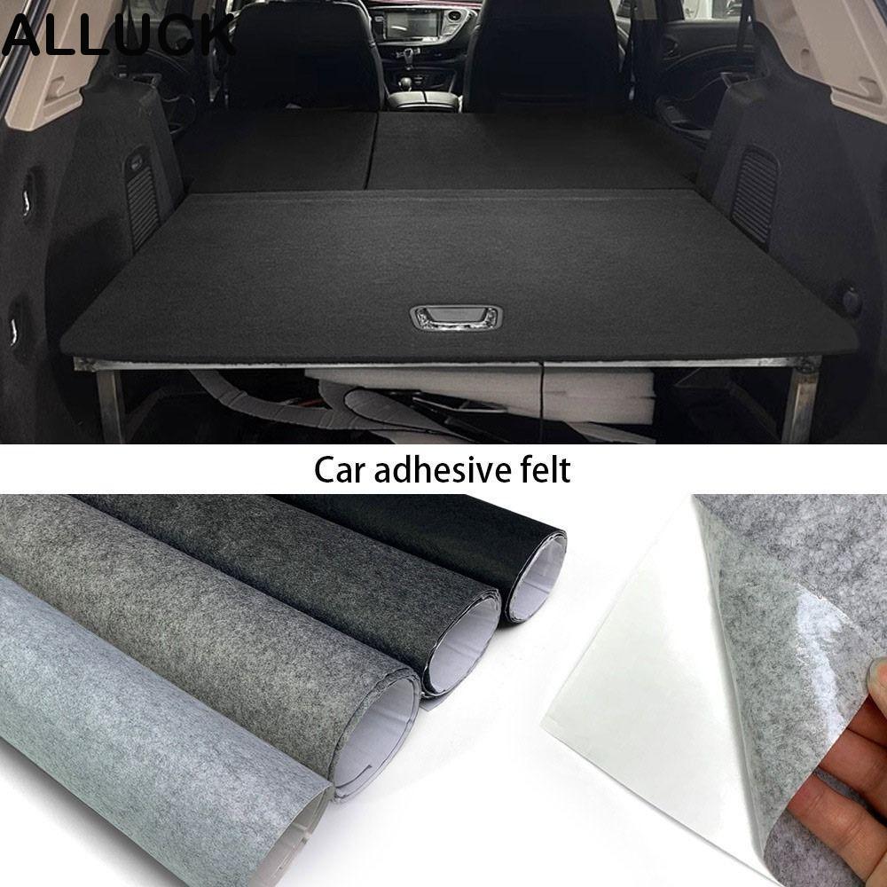 ALLUCK พรมซับรถ,ผ้าไม่ทอ 30x100 ซม./50X100 ซม.รถสักหลาดผ้ากาวในตัวพรม,ทนอุณหภูมิสูง DIY Anti-noise Felt รายละเอียดอัตโนมัติ