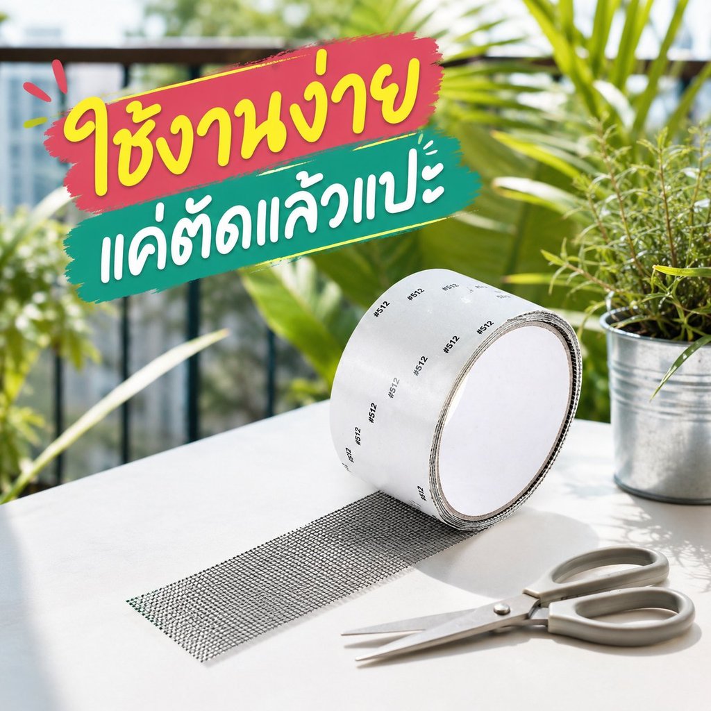 Luxe เทปกาวซ่อมมุ้งลวด กันยุง ใช้งานง่าย สามารถซ่อมแซมได้ด้วยตนเอง ลอกแล้วแปะได้เลย สติกเกอร์กาวแน่น ไม่หลุดง่าย