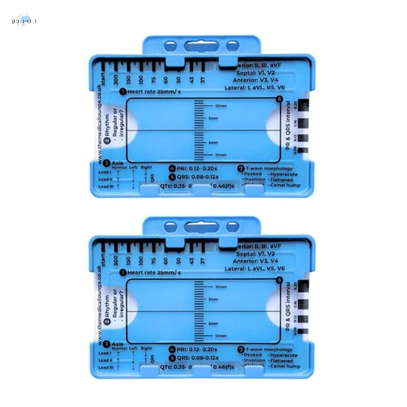2PCS ECG 7 Step ไม้บรรทัด ECG 7 ขั้นตอนไม้บรรทัดสําหรับ ECG 7 Step ไม้บรรทัด แบบพกพา Assessment เครื