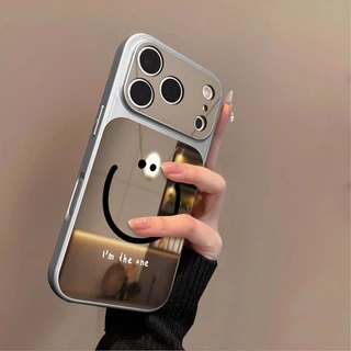 สีดําสายหน้ายิ้มกระจกเคสโทรศัพท์สําหรับOPPO A6C A6X A6T A6S A6 A5 A3 Pro A5X A5i A3Xอะคริลิคแต่งหน้ากระจกกันกระแทก