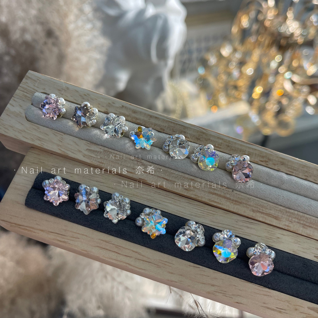 Naixi Snowflake Pile Diamond อุปกรณ์ทําเล็บ Super Flash K9 Diamond Fat Square ขายร้อน Influencer สํา
