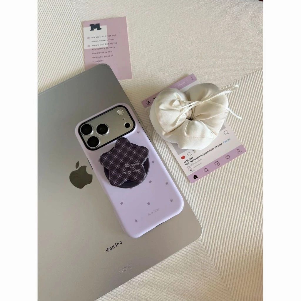 ลายสก๊อตดาวรูปแบบ Star Kickstand เคสป้องกันสําหรับ iPhone 11 12promax 13pro15pro 15promax 14 14promax 14pro 16 pro max 16 plus 17 17promax two in one case